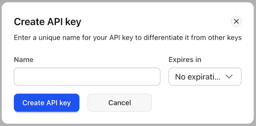 Create API key