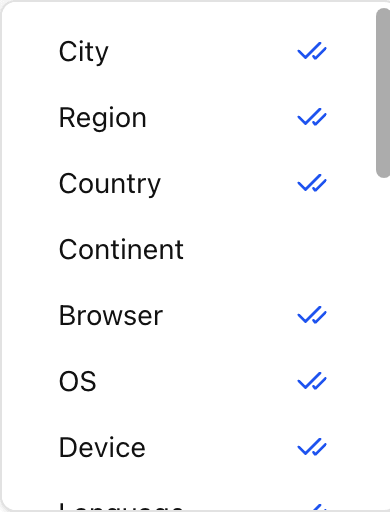 Clicks columns