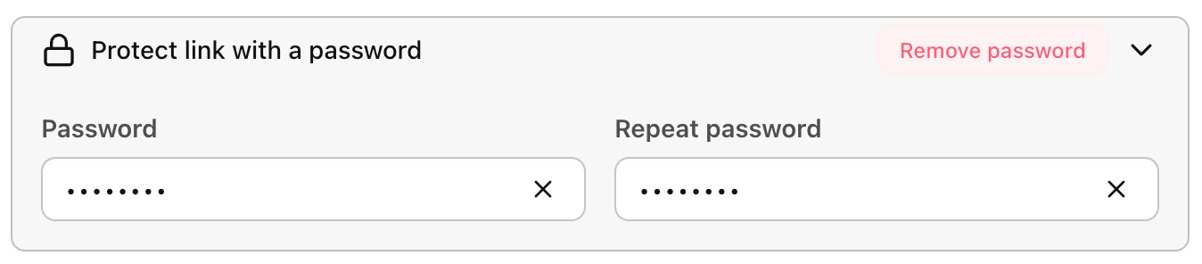 Edit link password Password