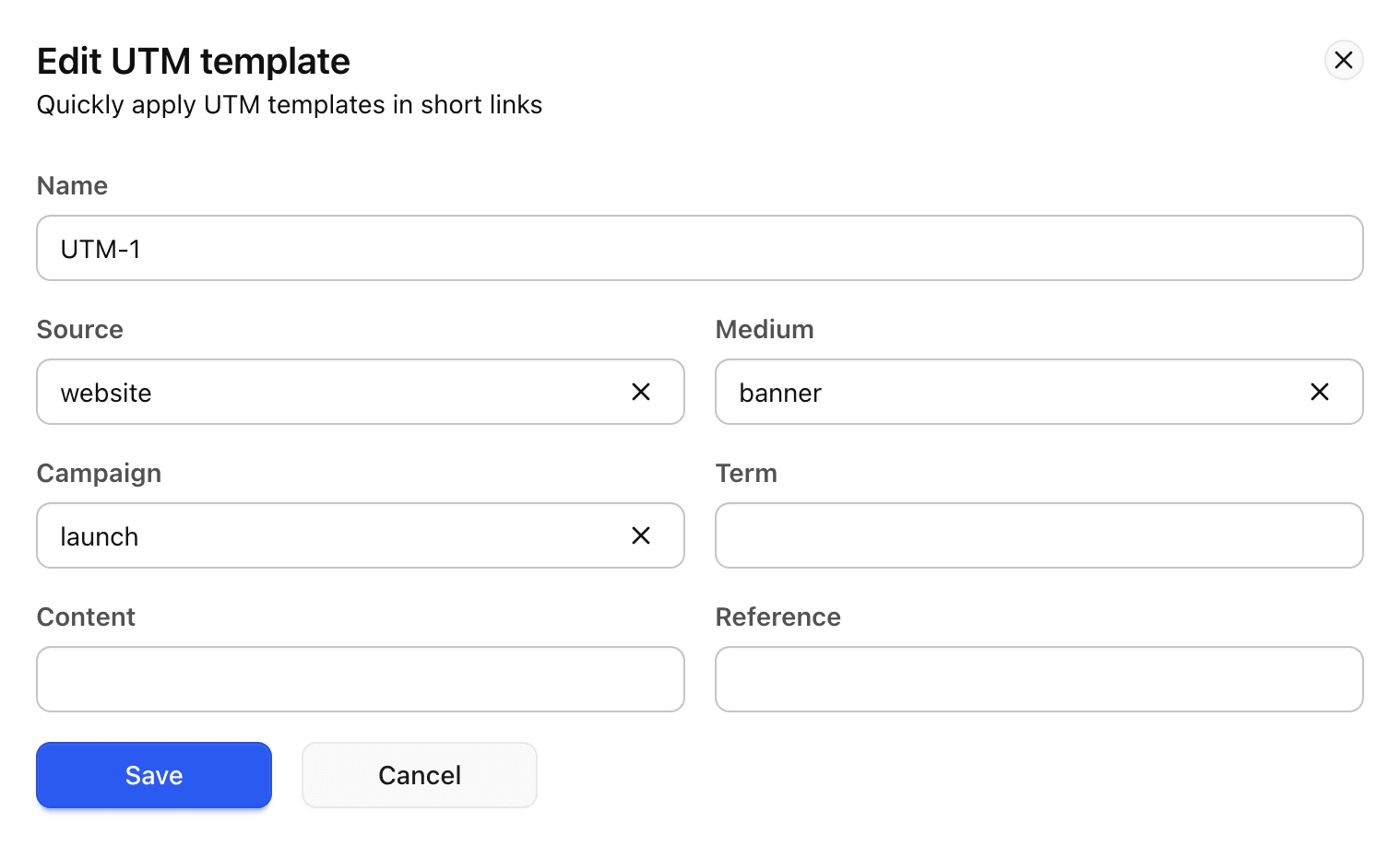 UTM templates